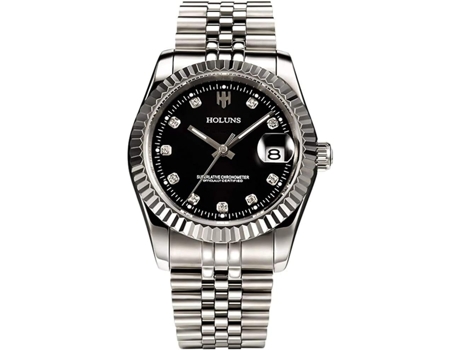 VEANXIN Relojes de pulsera dorados de acero inoxidable para hombre-Oro plata