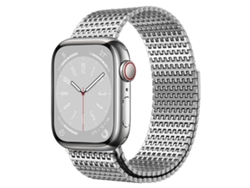 Correa magnética de malla milanesa con pasador de seguridad FWINL para Apple Watch (42 x 38 mm)