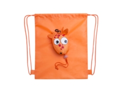 Mochila plegable con cordón Kissa para niños, hecha de poliéster de 190 t. Se pliega en un tamaño compacto con forma de jirafa.