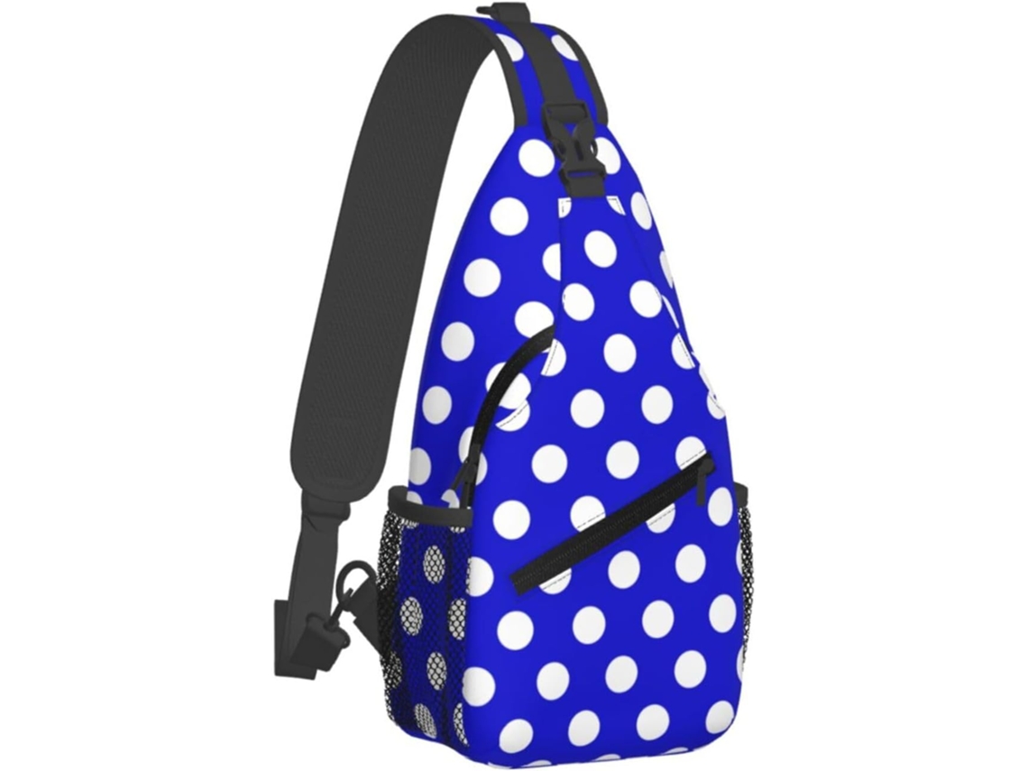 Bolso de hombro azul con estampado de lunares (sin marca)