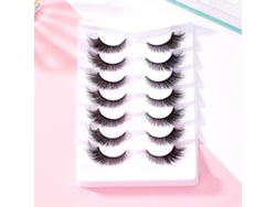 7 Pares De Pestañas Postizas. Fabricadas Con Pelo Sintético Tipo Visón, Sus Puntas Largas Son Ideales Para Crear Un Look De Ojos De Gato. So