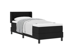 Maison Exclusive - Cama Tipo Box Spring Con Cabecera Manual Negro 200 X 80 Cm Tela