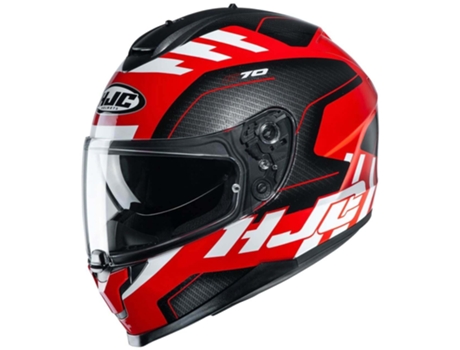 Casco HJC C70 Koro Negro-blanco-rojo Talla S