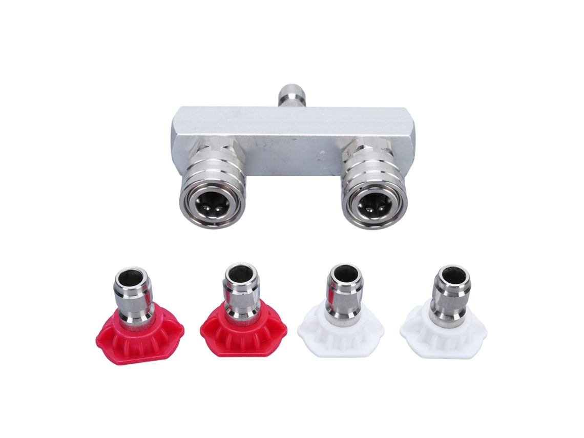 Boquilla Doble Para Hidrolavadora 2 En 1, Acero Inoxidable, 5000 Psi, Conexión Rápida De 1/4 De Pulgada.