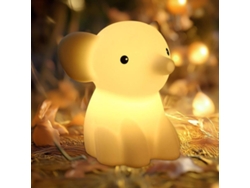 Bonita luz de noche de elefante para niños, adorable decoración para habitación de niños y niñas, regalo de cumpleaños o Navidad (blanco)
