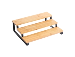Estantería de cocina Wellhome Elie de 3 niveles, 32x23,5x9,4 cm, fabricada en acero y bambú.