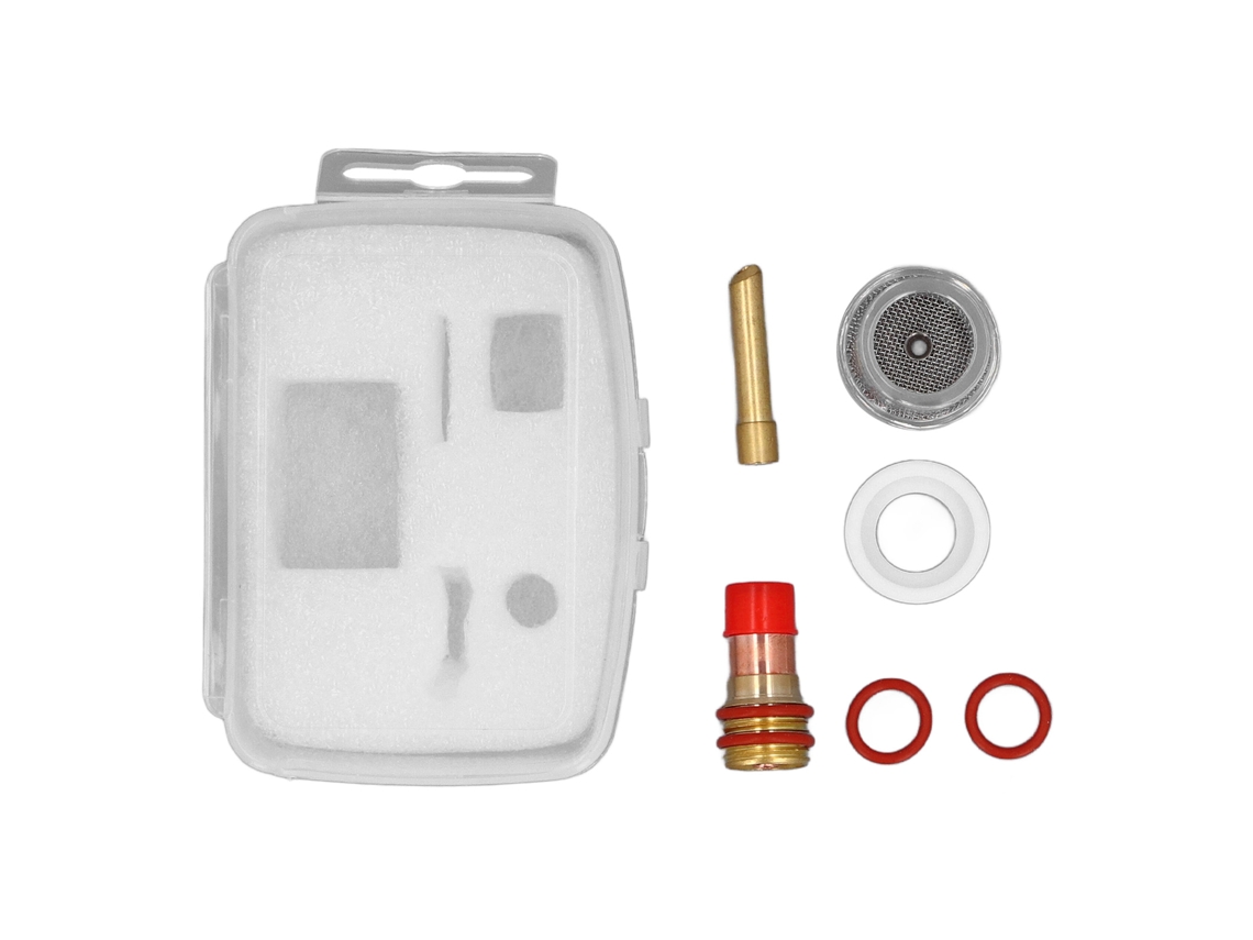 Kit De Copa De Vidrio Y Chaleco Para Antorcha Tig De 2,4 Mm - Compatible Con Antorchas De 17, 18 Y 26 Pulgadas (6 Piezas)