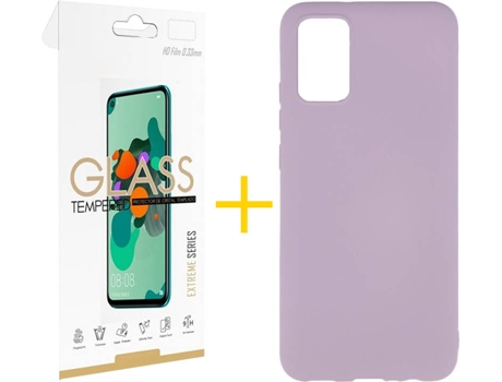 Kit Funda + Protector de Pantalla Samsung A02s SKYHE 2887 Morado