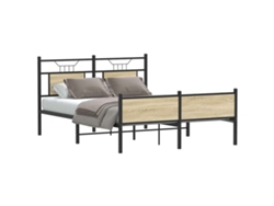 Estructura De Cama Sin Colchón Madera Roble Sonoma 137x190 Cm