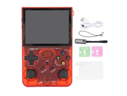 Consola De Juegos Portátil Wifi Pantalla Hd De 3,5 Pulgadas Batalla Para 2 Jugadores 64g Rojo Translúcido