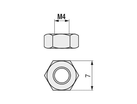 Tuerca hexagonal din 934 inoxidable a2 metrica m-12