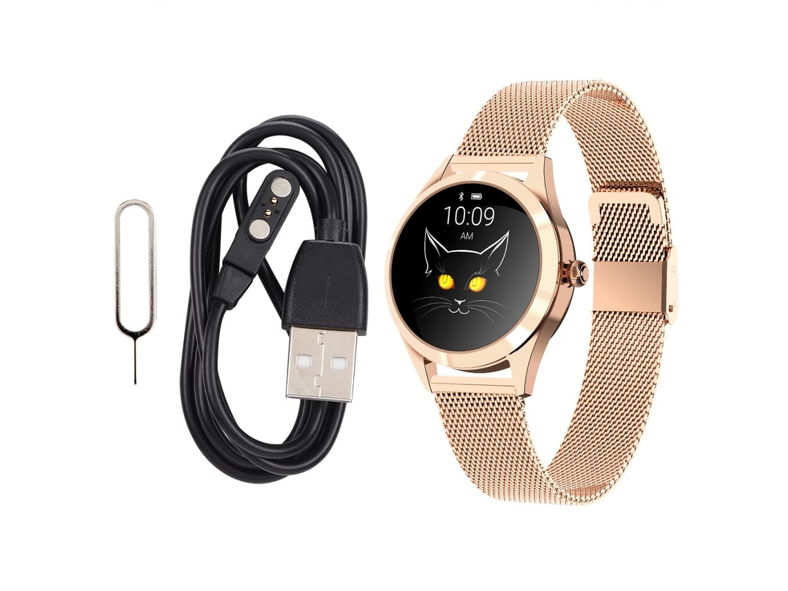 Pulsera De Reloj Inteligente (seguimiento De Fitness, Funciones Inteligentes) Kw10 Pulsera De Reloj Inteligente Para Mujer Reloj Inteligente De Pantalla Redonda (oro)