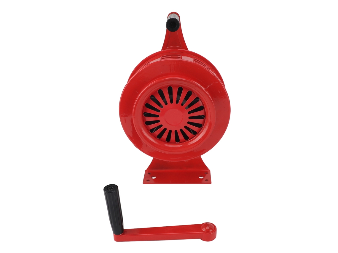 Sirena de manivela de 125 dB, volumen alto, ajustable, resistente al agua, de aleación de aluminio, alarma sonora manual para emergencias, color rojo