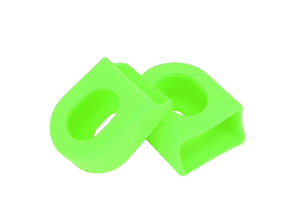 1 Par (2 Piezas) De Protectores De Silicona Rígida Para Brazos De Biela De Bicicleta (verde)
