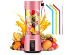 Vaso Batidora Portátil Para Smoothies Batidosusb Recargable Rosa 380ml Gertiz