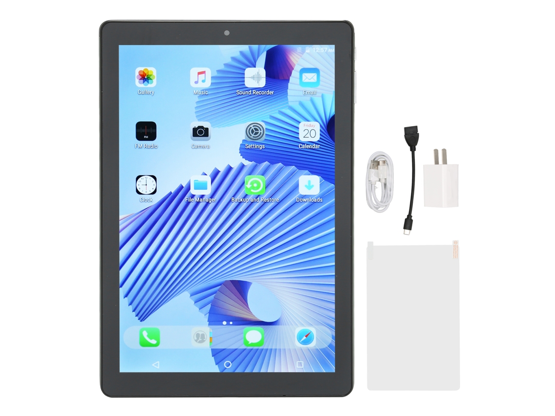 Tablet Android 10 de 10,1 pulgadas, 4 GB, 64 GB, 5G, Wifi, 5000 mAh, color negro y dorado claro