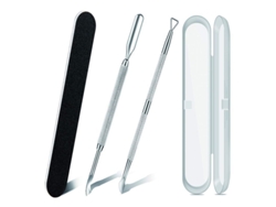 Kit Premium De Empujador De Cutículas Y Lima De Uñas En Acero Inoxidable, Herramientas Profesionales Para Manicura Y Pedicura.