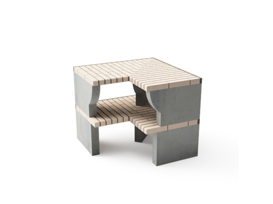 Módulo de esquina para barbacoa MOVELAR Bailen Plus (Blanco, Gris - 95x58x80cm)
