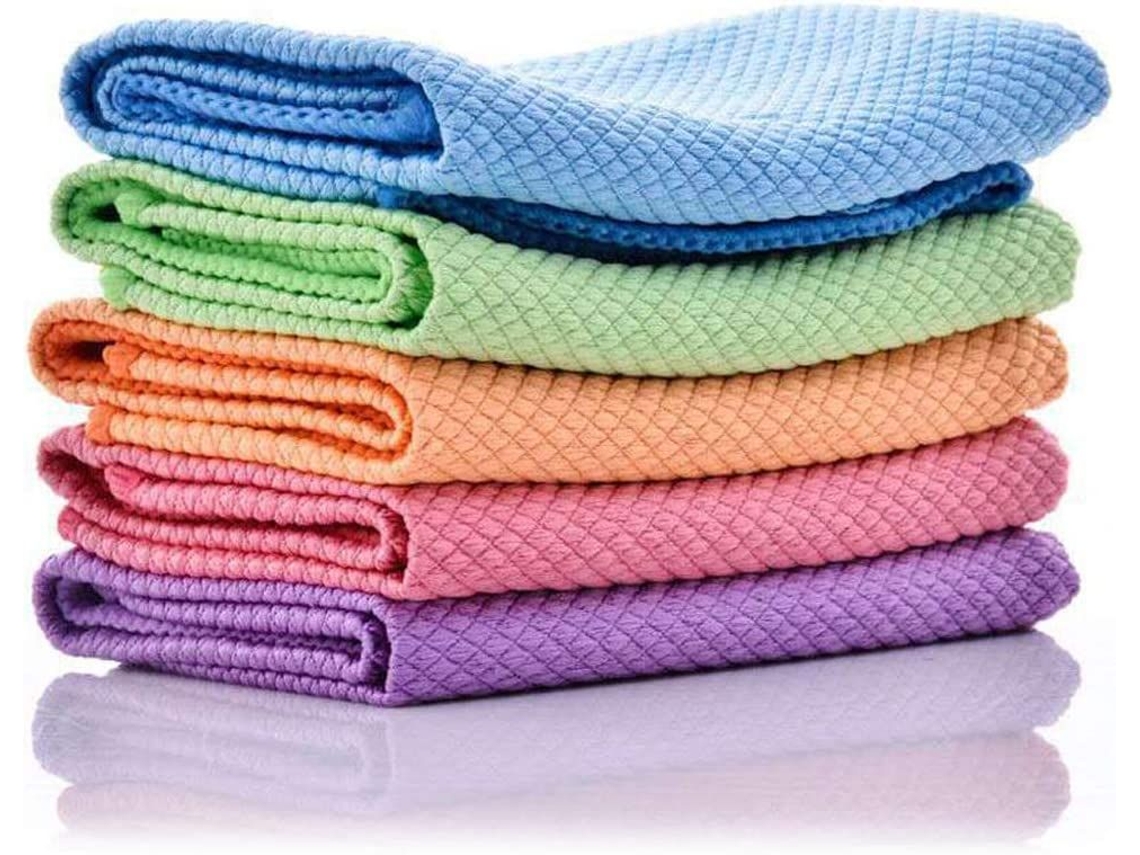 Paños De Limpieza 5un Microfibra Para Vidrios