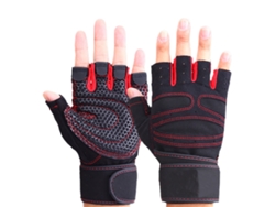 2026-guantes De Fitness Antideslizantes Transpirables Sin Dedos Para Hombres Y Mujeres Con Vendaje De Muñeca Para Levantamiento De Pesas Gimnasio Rojo