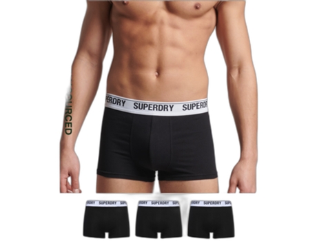 Boxers SUPERDRY Algodón Hombre (L - Negro)