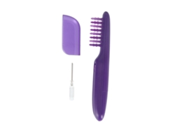 Peine Giratorio Portátil Morado Para Desenredar El Cabello, Apto Para Cabello Húmedo Y Seco, Anti-nudos, Funciona Con Pilas Aa.
