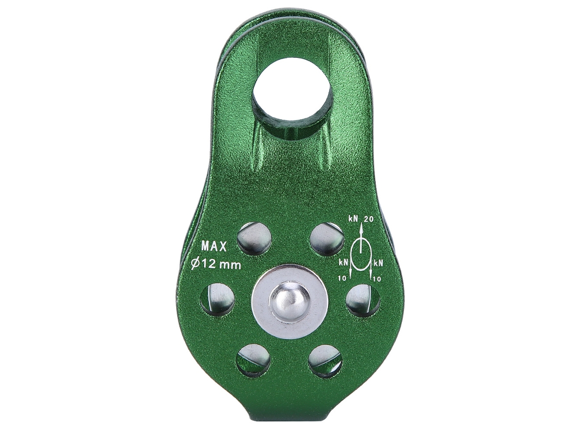Polea De Cuerda Simple Para Escalada En Aleación De Aluminio De Alta Resistencia, 1000 Kg, Equipo De Seguridad, Color Verde.