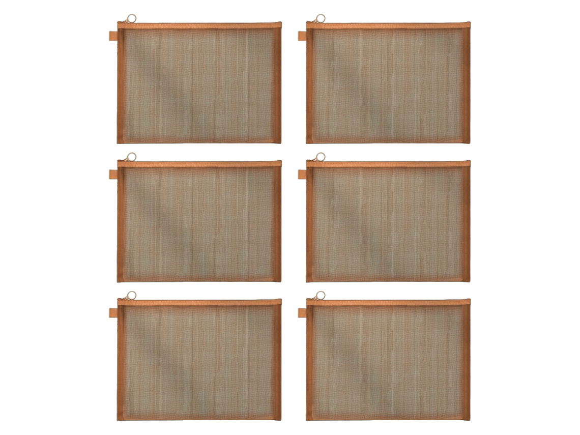 Bolsa con cremallera, 6 piezas, bolsa de malla transparente y transpirable para documentos, archivos, almacenamiento