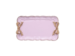 Bandeja Decorativa Vintage Linjou Con Nudo De Moño En Resina Para Joyería Y Snacks Color Morado