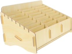 Organiza Tu Espacio De Trabajo: Caja De Madera Para Guardar El Teléfono Con Múltiples Compartimentos.