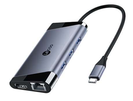 Adaptador LECOO Lkc1322H 6In1 Tipo-C a 3Usb3.0 1000Mbps HDMI para Huawei Mate40/P50 S20