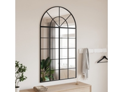 Espejo de pared arqueado de hierro negro de 80 x 140 cm, DKD HOME DECOR