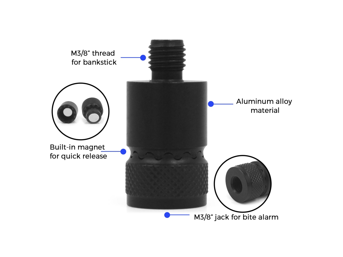 Conector rápido para alarma magnética de pesca de carpas