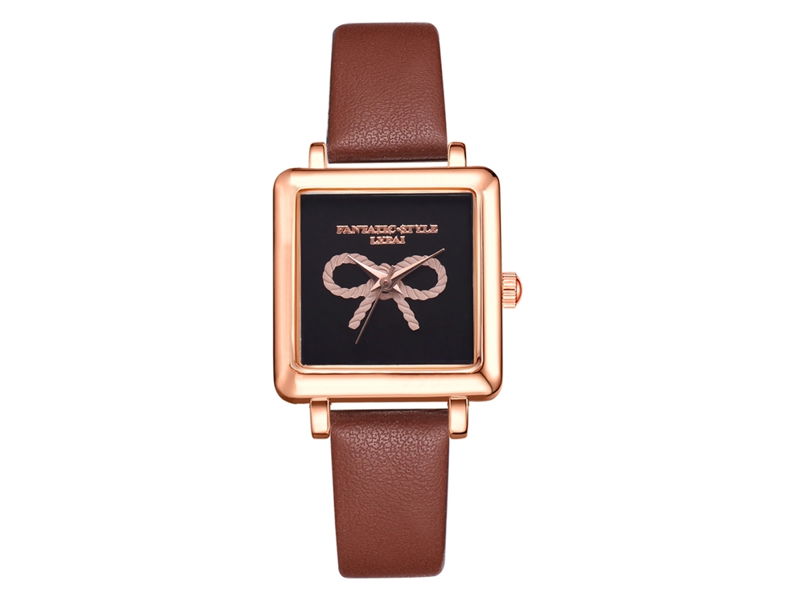 Reloj De Pulsera Casual De Cuarzo Para Mujer Lvpai P714 Con Correa De Pu Marrón.