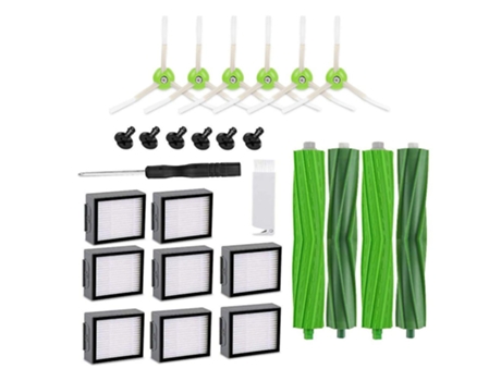 26 peças de escovas laterais e filtros hepa para irobot roomba i7 i7+ e5 e6