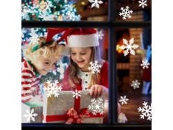Pegatinas para ventana con electricidad estática en forma de copos de nieve navideños, ideales para decoración navideña y de fiestas Yunzii (2 unidades)