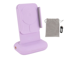 Suporte De Câmera Para Celular Com Grip E Controle Remoto Bluetooth, Pinça Rotatória Expandível Roxo