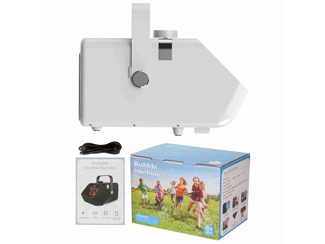 Ymsl Máquina De Burbujas Automática Portátil 2 Velocidades Para Fiestas Bodas Cumpleaños Uso Interior Exterior Blanco Hxl