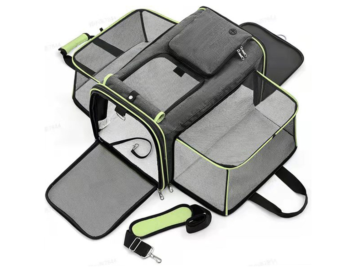 Transportadora Expansível Para Animais Eifson Ambos Os Lados Com 3 Bolsos Tamanho L (verde)