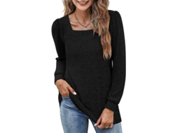 2026-blusas Casual Para Mujer Ilwhe Sudaderas Con Cuello Cuadrado Manga Volada Túnica Ligera De Invierno Y Otoño