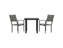 Maison Exclusive - Conjunto de comedor de jardín de 3 piezas en acero y textilene, negro