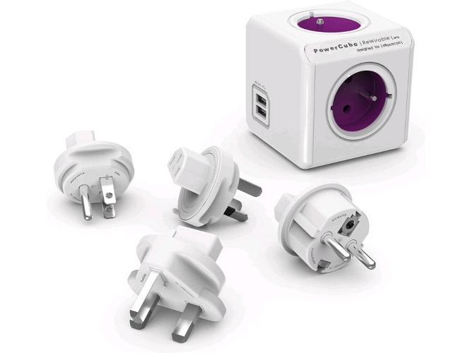 Base Eléctrica ALLOCACOC PowerCube ReWiRable USB 4 enchufes Multicor