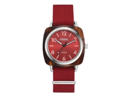 Reloj De Cuarzo Para Mujer De Piel Sintética Con Correa Fina Y Esfera Redonda Grande (rosa)