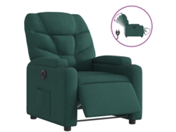 Sillón reclinable eléctrico tela VIDAXL verde oscuro