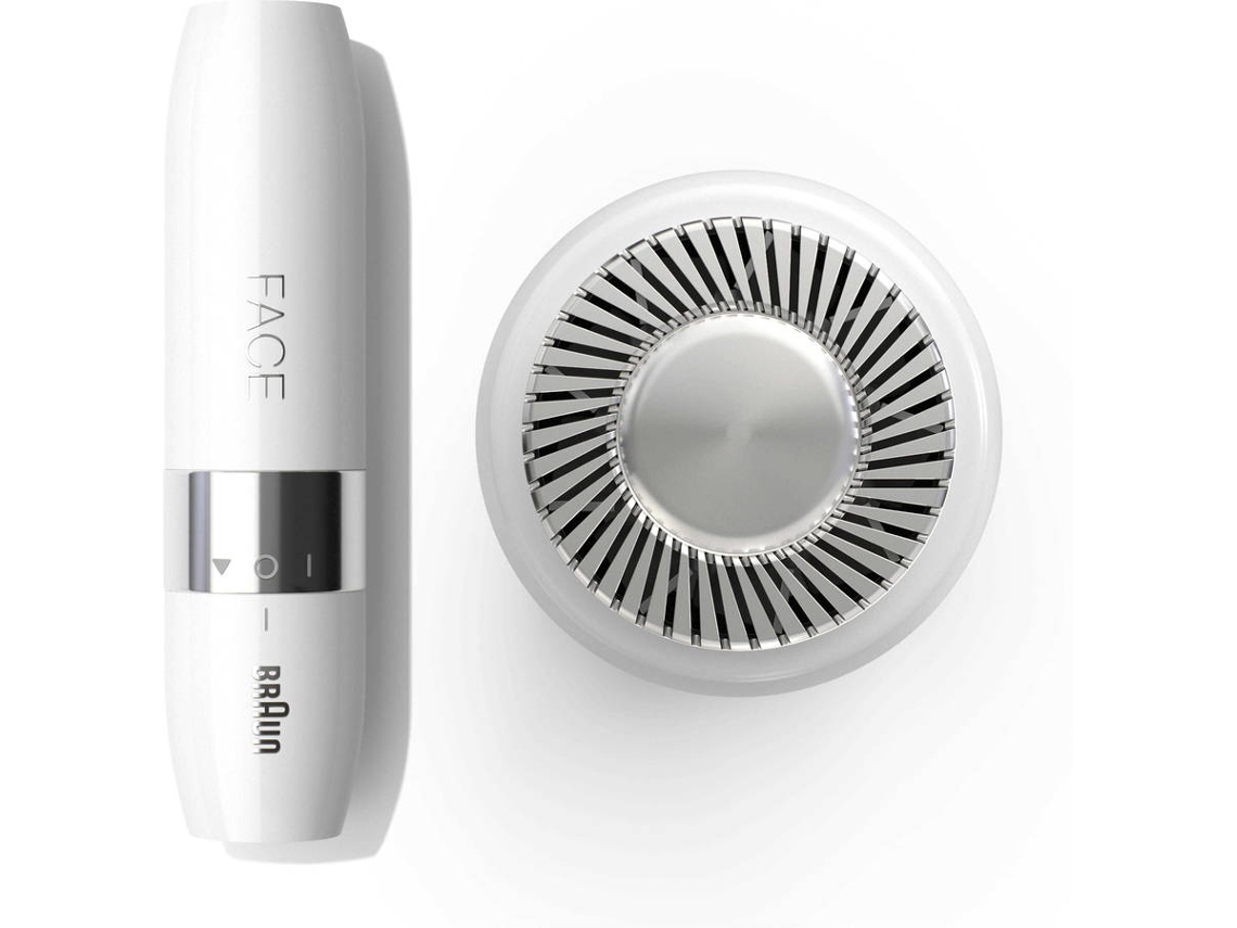 Braun Fs1000 Minidepiladora facial blanco 1 pila aa depiladora fs100 rasuradora para mujer y suave llevar con luz cabezales