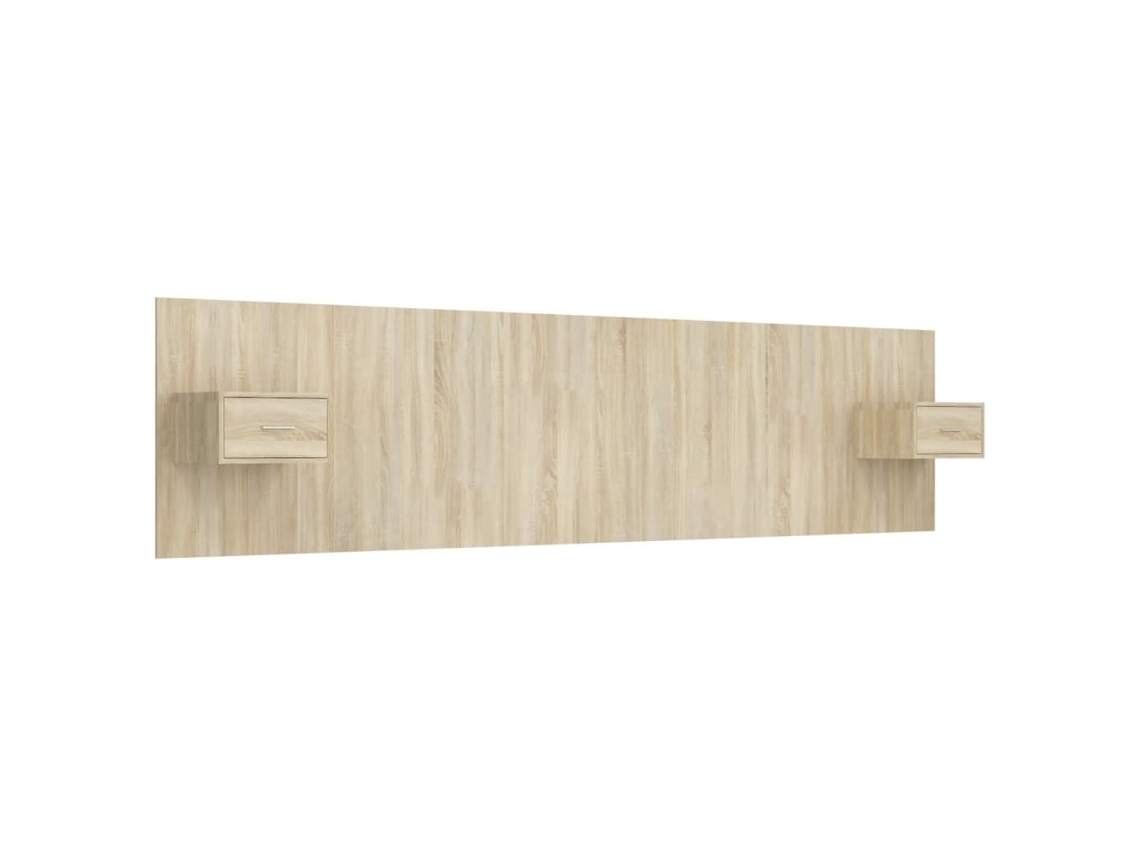 Cabecero de cama con armarios, madera de roble procesada, Sonoma, MAISON EXCLUSIVE