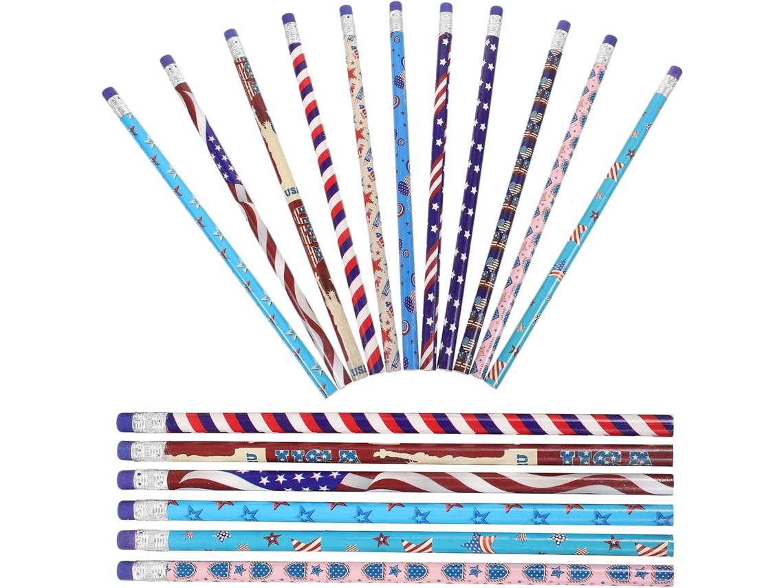 48 Lápices De Madera Para Niños Y Niñas Con Temática Del Día De La Independencia.