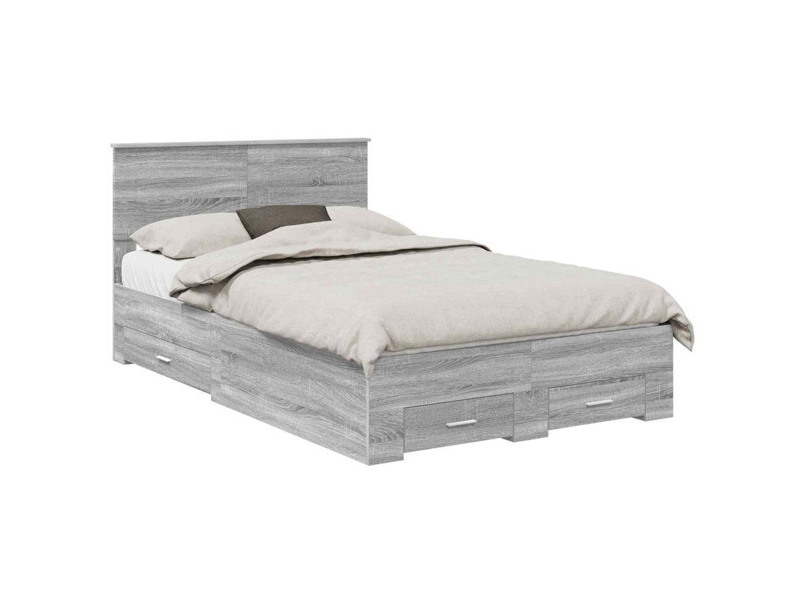 Maison Exclusive - Estructura De Cama Con Cabecera Gris Sonoma 120 X 200 Cm