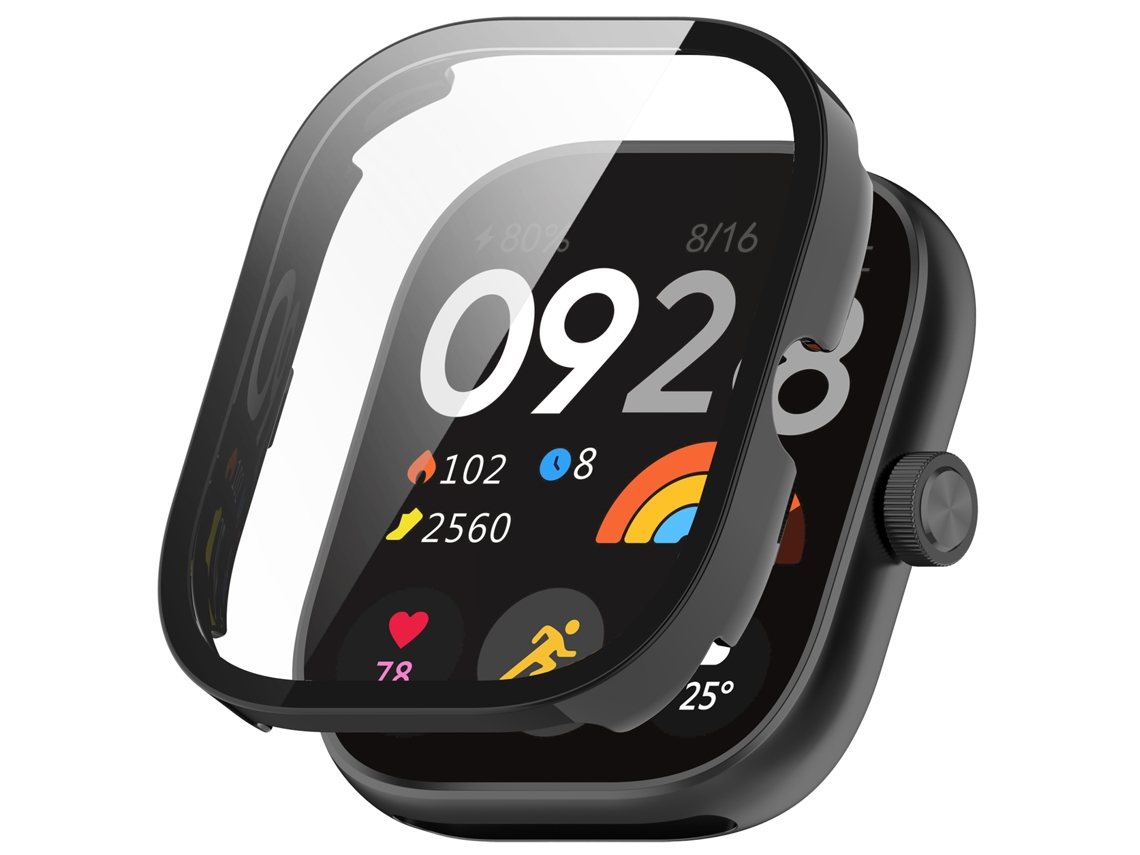 Funda de Reloj con Protector de Pantalla para Redmi Watch 4 Negra