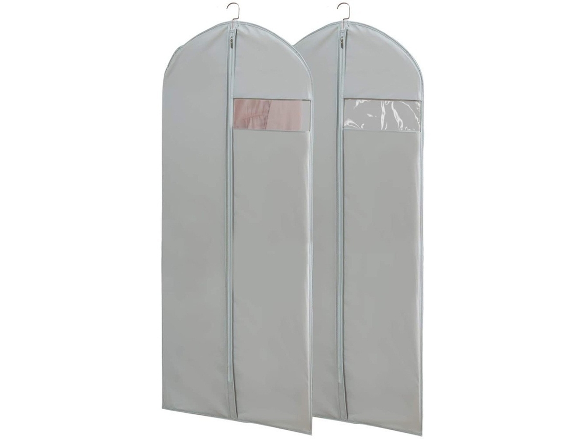 2 fundas para ropa, transpirables y resistentes al polvo, con ventana transparente, de Digitallab (gris/60 x 150 cm)